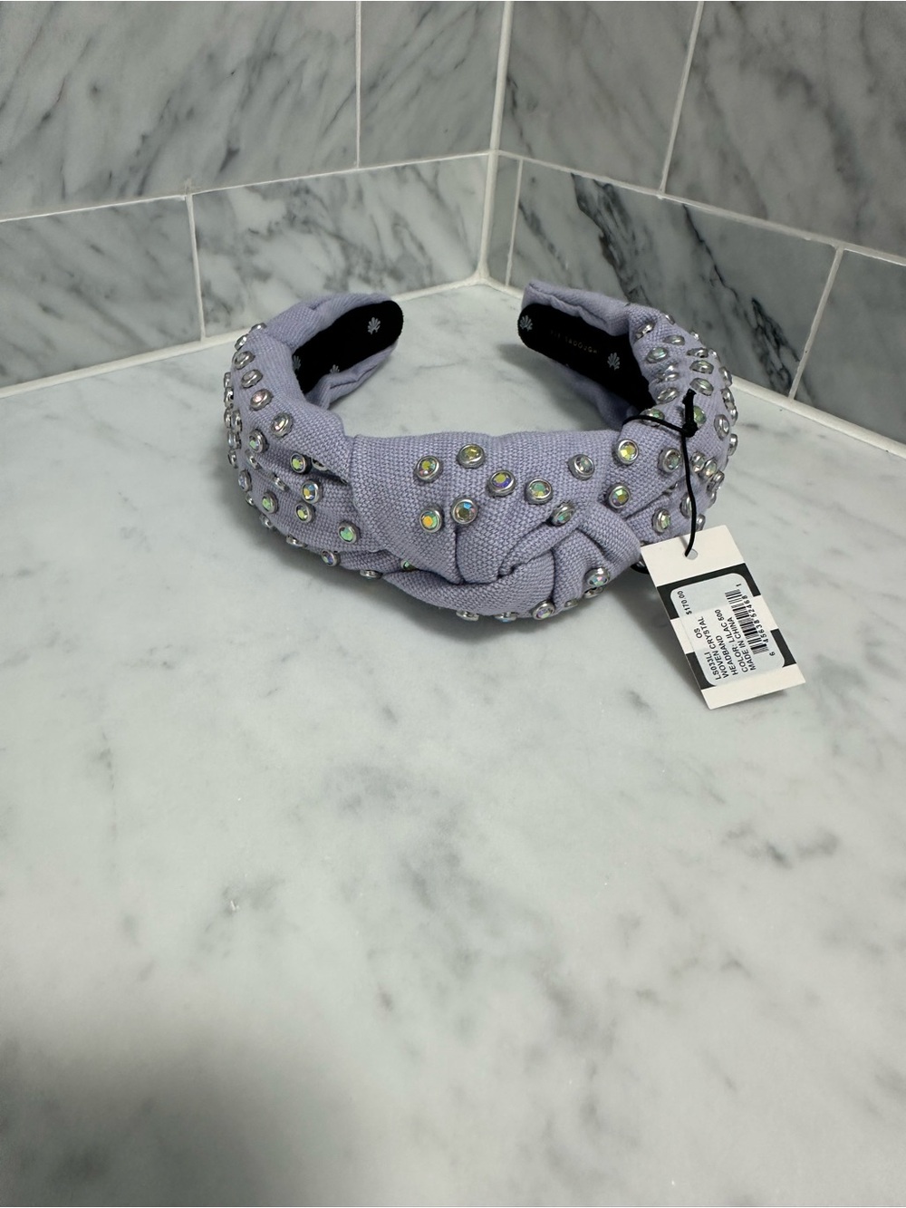 Lele sadoughi Lavender Knotted Headband with Iridescent Studs